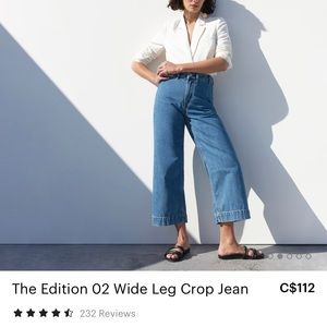 Everlane Wide Leg Crop Denim